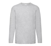 Fruit of the Loom Men's Valueweight Heather Long-Sleeved T-Shirt in Grey | Size: 2XL Fruit Of The Loom Grey 2XL