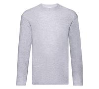 Fruit of the Loom Men's Valueweight Long Sleeve T-Shirt, Heather Grey, Large