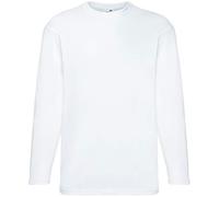 Fruit of the Loom Men's T-Shirt Valueweight Long Sleeve, White, Large