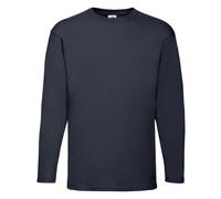 Fruit of the Loom Men's Valueweight Plain Long-Sleeved T-Shirt in Mid Navy | Size: 2XL Fruit Of The Loom Mid Navy 2XL