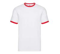 Fruit Of The Loom Mens Valueweight Ringer Tee Top Casual Party Wear