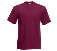 Fruit of the Loom Mens Valueweight Short Sleeve T-Shirt - Burgundy Cotton - Size Small