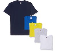 Fruit of the Loom Men's Valueweight Short Sleeve T Shirt, Grey/White/Yellow/Royal/ Navy, L UK