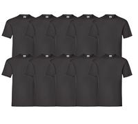 Fruit of the Loom Men's Valueweight Short Sleeve T-Shirt Pack of 10, Black, Small