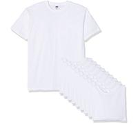 Fruit of the Loom Men's Valueweight Short Sleeve T-Shirt Pack of 10, White, Large
