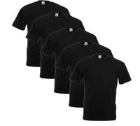 Fruit of the Loom Men's Valueweight T-Shirt Pack of 5, Black, L