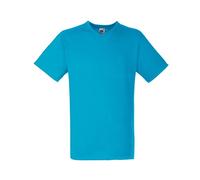 (L, Azure Blue) Fruit Of The Loom Mens Valueweight V-Neck, Short Sleeve T-Shirt