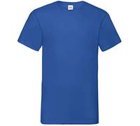 Fruit of the Loom Men's Valueweight V-Neck T-Shirt – Short Sleeve – Royal Size M
