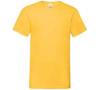 Fruit of the Loom Mens Valueweight V-Neck, Short Sleeve T-Shirt (XL) (Sunflower)