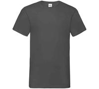 Fruit of the Loom Men's Valueweight V Neck T-Shirt in Mid Grey | Size: Medium Fruit Of The Loom Mid Grey M