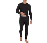 Fruit of the Loom Men's Waffle Thermal Underwear Set (Top and Bottom), Black, 2X-Large