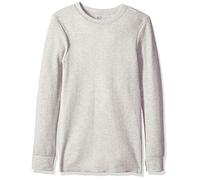 Fruit of the Loom Men's Waffle Weave Thermal Crewneck Top, Light Grey Heather, Large