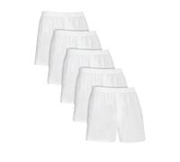 Fruit of the Loom Men's Woven Boxer Multipack Underwear, Woven - 5 Pack White, XL UK
