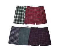 Fruit Of The Loom Mens Woven Tartan Boxers 5 Pack, S, Assorted