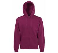 Fruit of the Loom Men's Zip Front Premium Hooded Sweat Jacket, Burgundy, Large