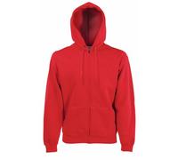 Fruit of the Loom Men's Zip Front Premium Hooded Sweat Jacket, Red, Large