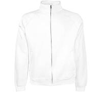 Fruit of the Loom Men's Zip front Premium Sweater, White, Medium