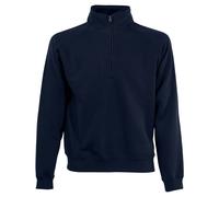 Fruit Of The Loom Mens Zip Neck Plain Sweatshirt/Sweater 7 Colours BC358