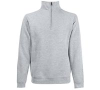 (2XL, Heather Grey) Fruit Of The Loom Mens Zip Neck Sweatshirt
