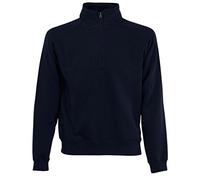 Fruit of the Loom Men's Zip Neck Sweat Sweatshirt, Blue (Deep Navy 202), Small