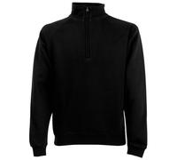 Fruit of the Loom Mens Zip Neck Sweatshirt (2XL) (Black)