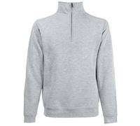 Fruit of the Loom Mens Zip Neck Sweatshirt (Heather Grey) - Size 4XL