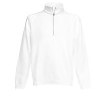 Fruit of the Loom Mens Zip Neck Sweatshirt (M) (White)