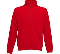 Fruit of the Loom Mens Zip Neck Sweatshirt - Red - XXL