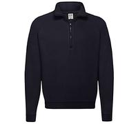 Fruit of the Loom Mens Zip Neck Sweatshirt Top (S) (Deep Navy)