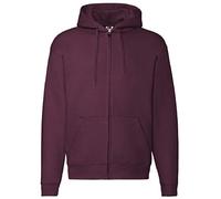(2XL, Burgundy) Fruit Of The Loom Mens Zip Through Hooded Sweatshirt / Hoodie