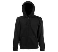 Fruit of the Loom Mens Zip Through Hooded Sweatshirt Hoodie Black Medium