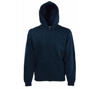 Fruit of the Loom Men's Zip Through Hooded Sweatshirt Hoodie in Mid Navy | Size: Large Fruit Of The Loom Mid Navy L