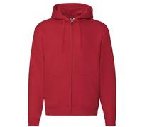 Fruit of the Loom Men's Zip Through Hooded Sweatshirt Hoodie in Red | Size: Medium Fruit Of The Loom Red M