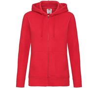 Fruit of the Loom Mens Zip Through Hooded Sweatshirt/Hoodie (L) (Red)