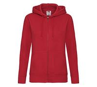 Fruit of the Loom Mens Zip Through Hooded Sweatshirt/Hoodie (L) (Red)