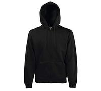 Fruit of the Loom Mens Zip Through Hooded Sweatshirt/Hoodie (M) (Black)