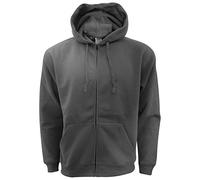 Fruit of the Loom Mens Zip Through Hooded Sweatshirt/Hoodie (M) (Charcoal)