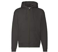 Fruit of the Loom Mens Zip Through Hooded Sweatshirt/Hoodie (XL) (Charcoal)