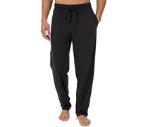 Fruit of the Loom mens2457803FOLExtended Sizes Jersey Knit Sleep Pant Solid Pajama Bottom - Black - Medium