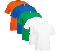 Fruit of the Loom Original T Logo Men's T-Shirt, Pack of 5 - Multicolour - M