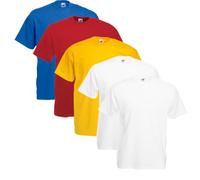 Fruit of the Loom Original T Logo Men's T-Shirt, Pack of 5 - Multicolour - Small