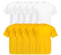 FRUIT OF THE LOOM Original Valueweight T Round Neck t-Shirt F140 5 10er 15 20s Pack - Men, 5X White 5X Sunflower, XL - 10x Pack