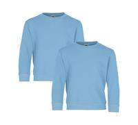 Fruit of the Loom Pack of 2 Kids' Classic Set-In Sweat Children's Sweatshirt + Woven Textiles 24 Fabric Bag - 104 116 128 140 152 164 - Various Colour Sets, Sky Blue, 104