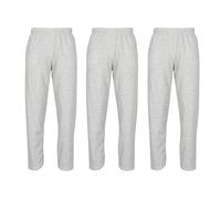 Fruit of the Loom Pack of 3 Classic Open Hem Jog Pants Jogging Bottoms Training Trousers Men + Free Web-Textilien24 Fabric Bag - S M L XL XXL 3XL - Various Colour Sets, heather grey, M