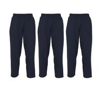 Fruit of the Loom Pack of 3 Classic Open Hem Jog Pants Jogging Bottoms Training Trousers Men + Free Web-Textilien24 Fabric Bag - S M L XL XXL 3XL - Various Colour Sets, deep navy, 3XL