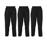 Fruit of the Loom Pack of 3 Classic Open Hem Jog Pants Jogging Bottoms Training Trousers Men + Free Web-Textilien24 Fabric Bag - S M L XL XXL 3XL - Various Colour Sets, black, S