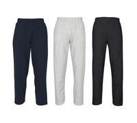 Fruit of the Loom Pack of 3 Classic Open Hem Jog Pants Jogging Bottoms Training Trousers Men + Free Web-Textilien24 Fabric Bag - S M L XL XXL 3XL - Various Colour Sets, Deep Navy + Heather Grey + Dark