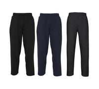 Fruit of the Loom Pack of 3 Classic Open Hem Jog Pants Jogging Bottoms Training Trousers Men + Free Web-Textilien24 Fabric Bag - S M L XL XXL 3XL - Various Colour Sets, Black + Deep Navy + Dark Grey