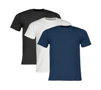 Fruit of the Loom Pack of 3 Heavy Cotton Men's T-Shirt + Free Web-Textilien24 Fabric Bag - S M L XL XXL 3XL - Various Colour Sets, 1 x black + 1 x white + 1 x navy, L