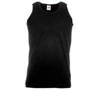Fruit of the Loom Plain Athletic Sleeveless Vest Black Extra Large (44-46 inch Chest)